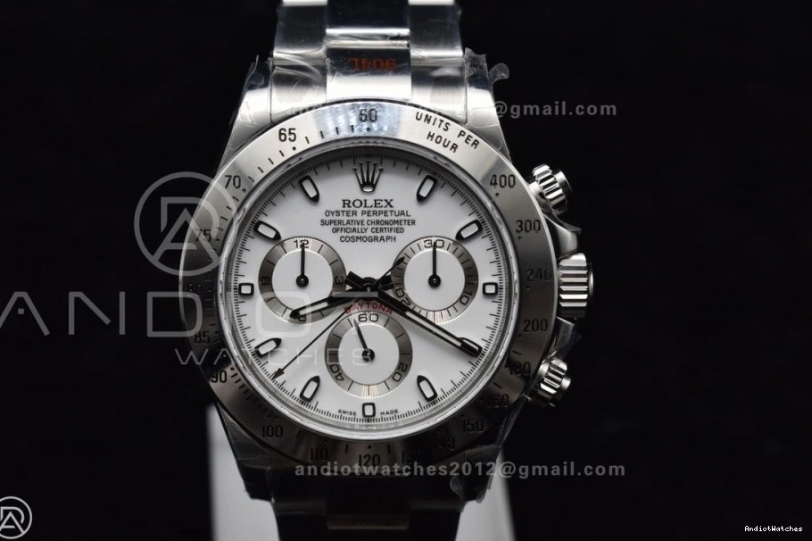 Best SA4130 on Edition SS Daytona WeatherProof 1:1 116520 Bracelet Dial V 771 White QF 0717